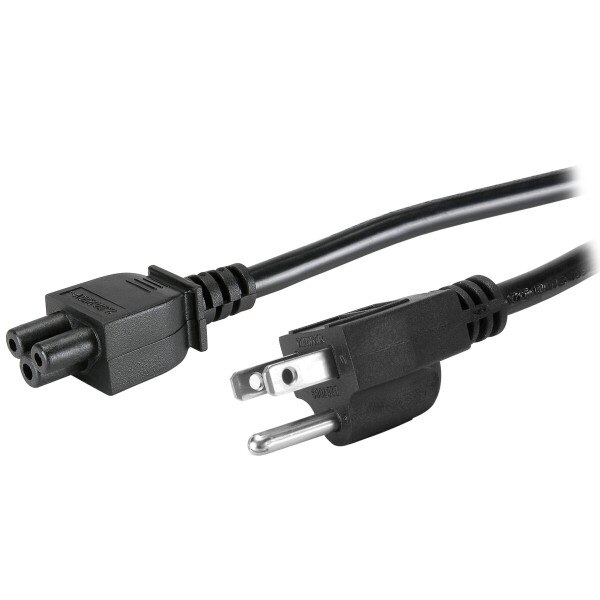 Main product image for AC Power Cord NEMA 1-15P to IEC-60320-C5 18 AWG 3C 2.5A SVT 250V Black 6 ft. Mickey Mouse type 110-125